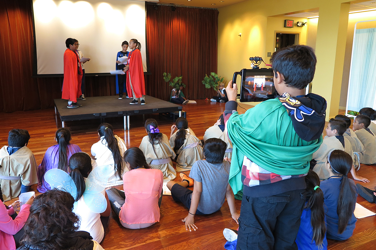 OlGlobe Students perform and record their play.